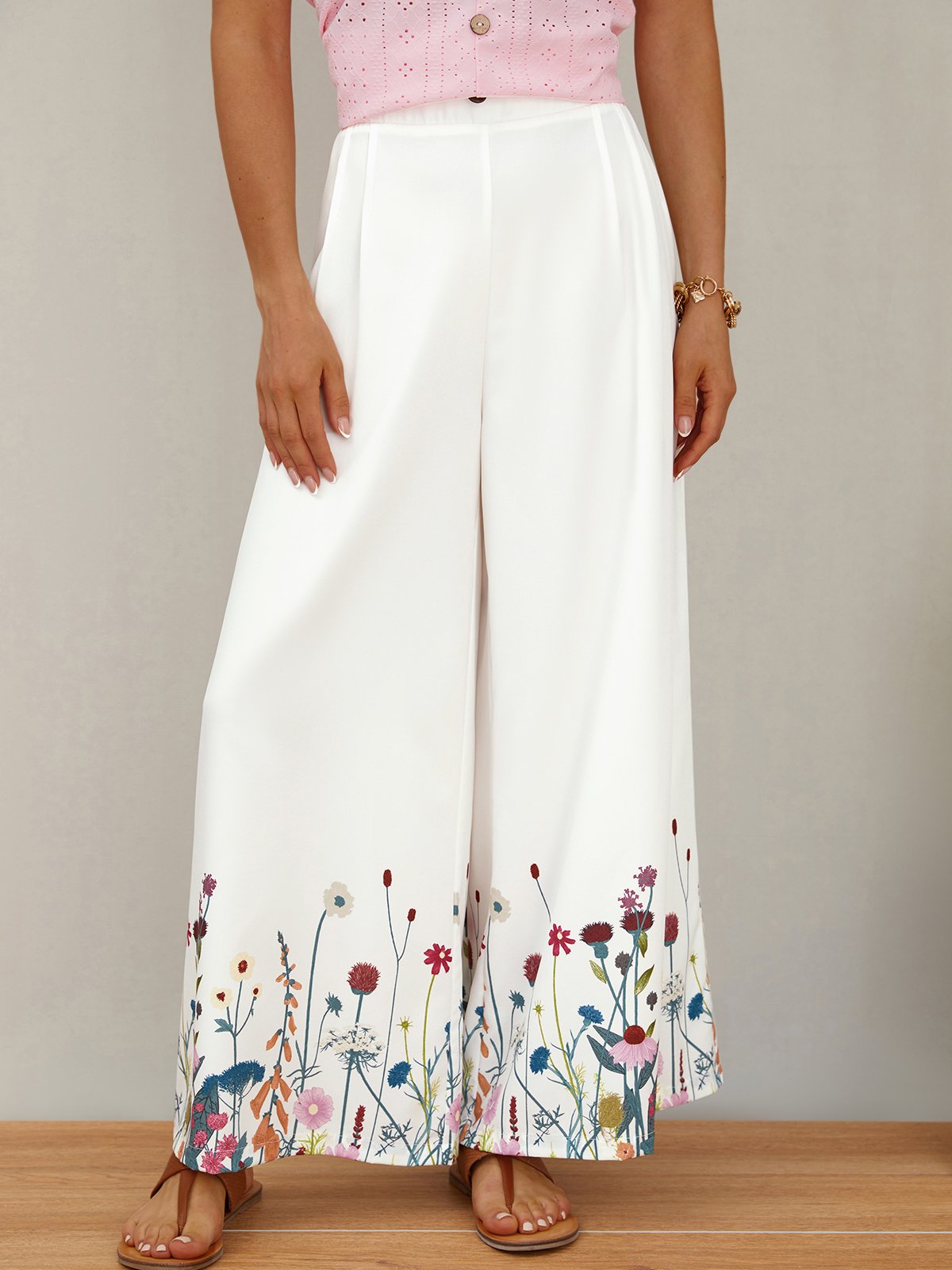 Casual Floral Casual Pants