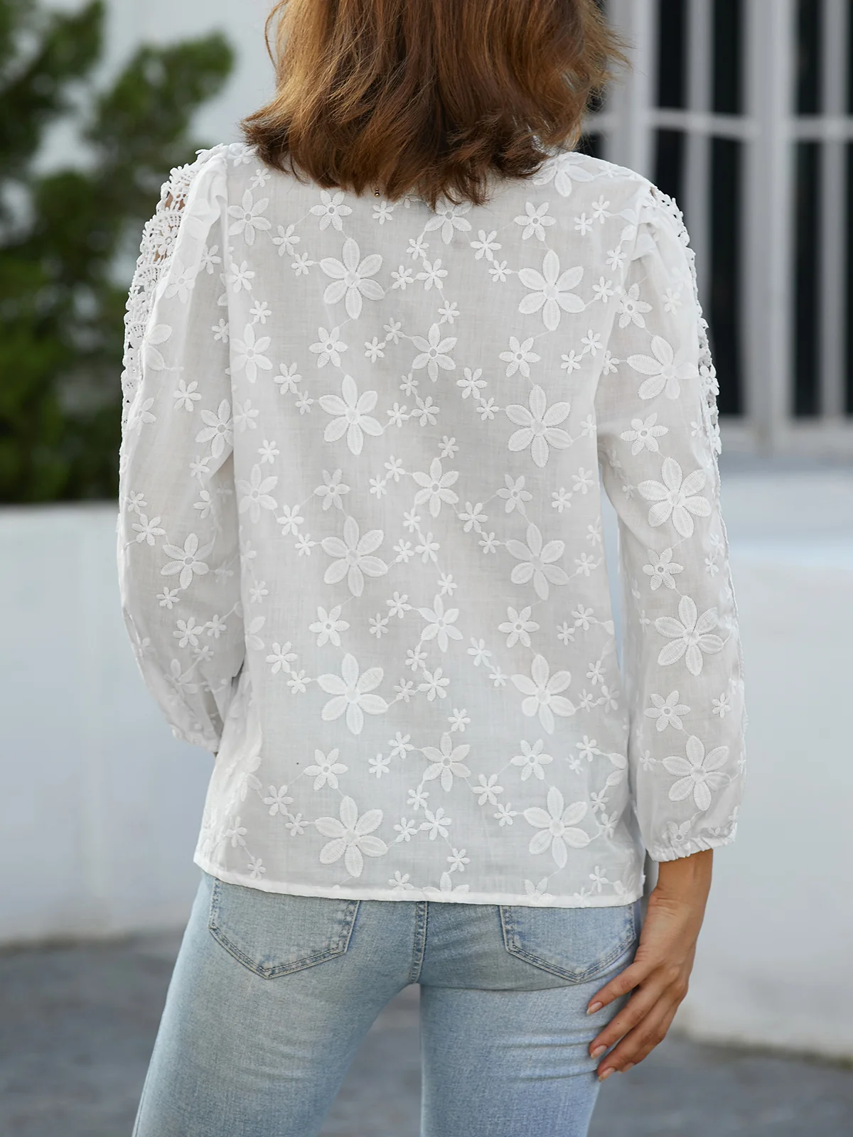 Linen Cotton And Linen Lace Shirt