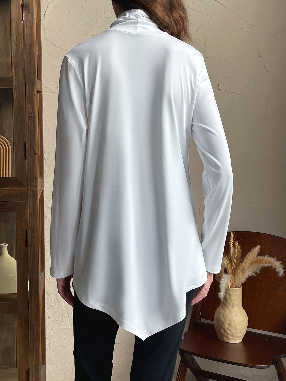 Casual Plain Turtleneck T-Shirt