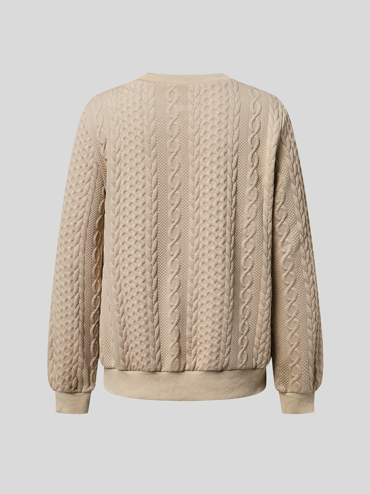 Solid Color Casual Texture Knitted Sweater