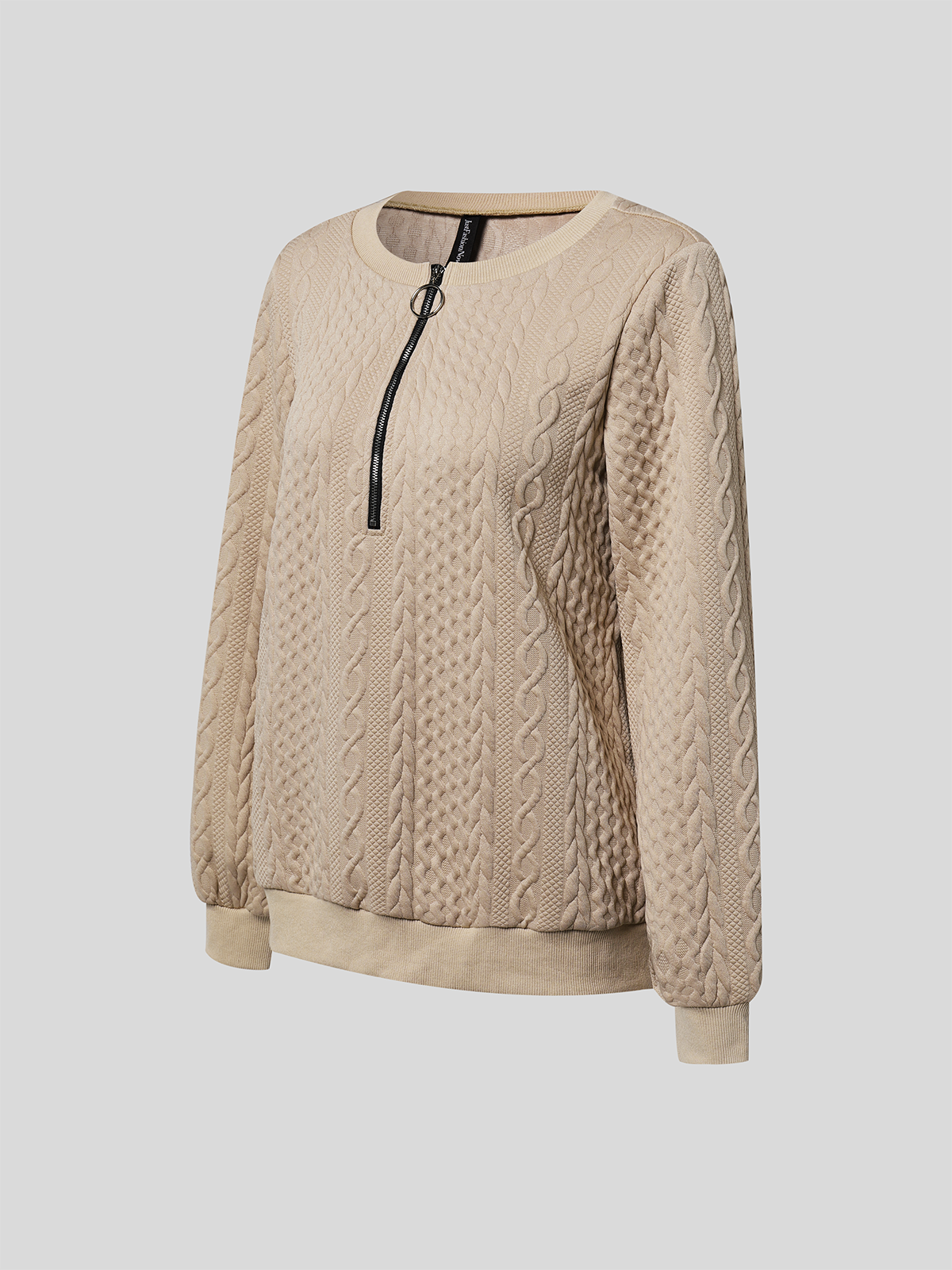 Solid Color Casual Texture Knitted Sweater