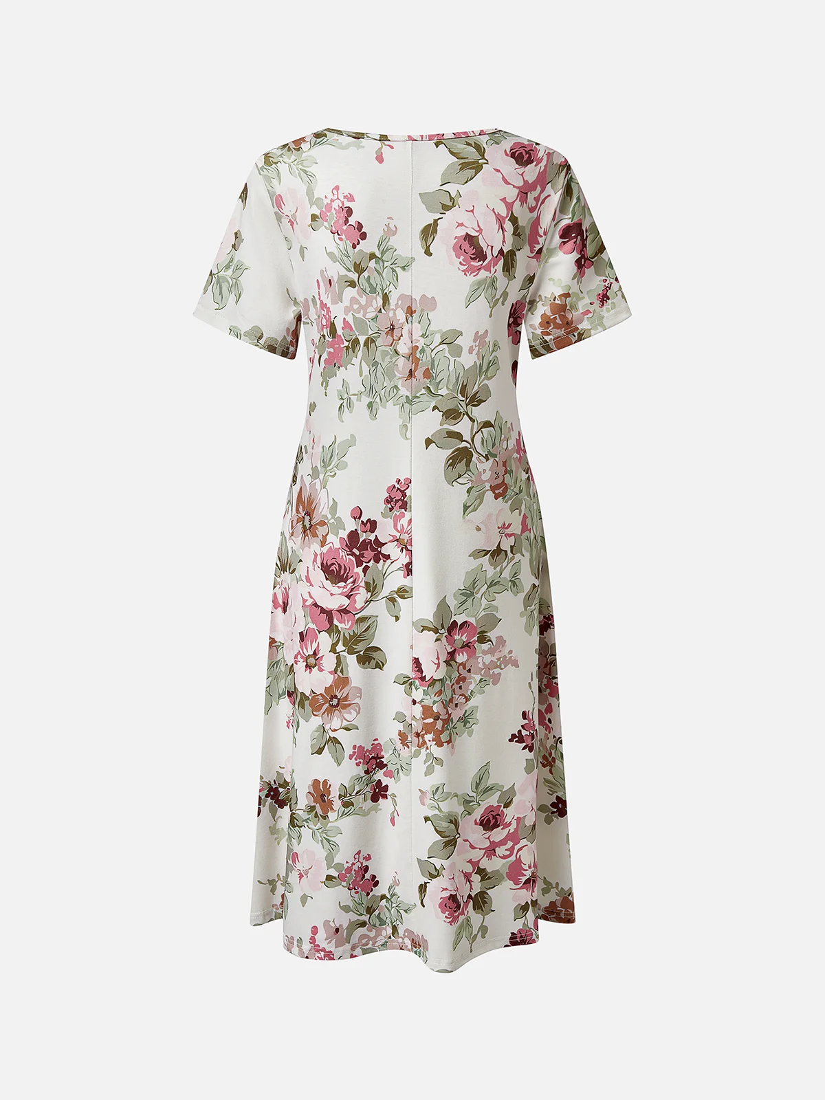 Cotton-Blend Elegant Floral Loose Dress