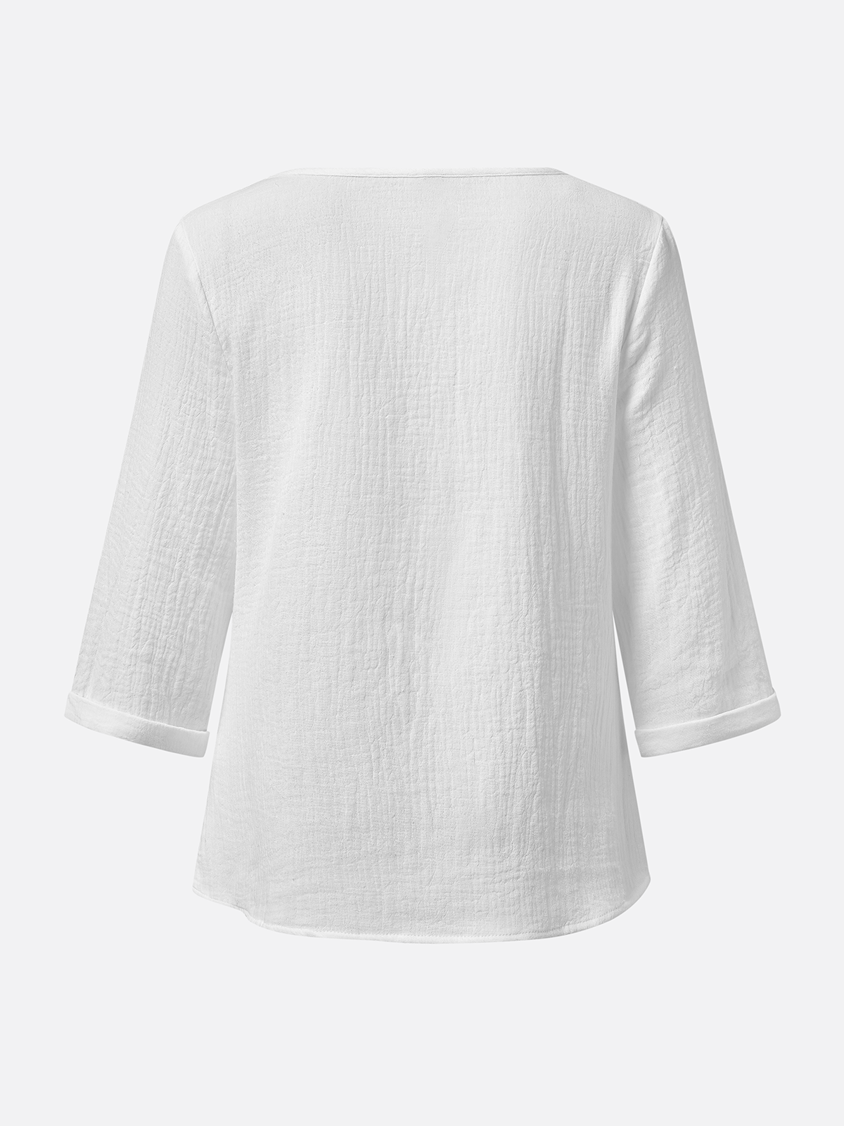Notched Striped Simple Shirt
