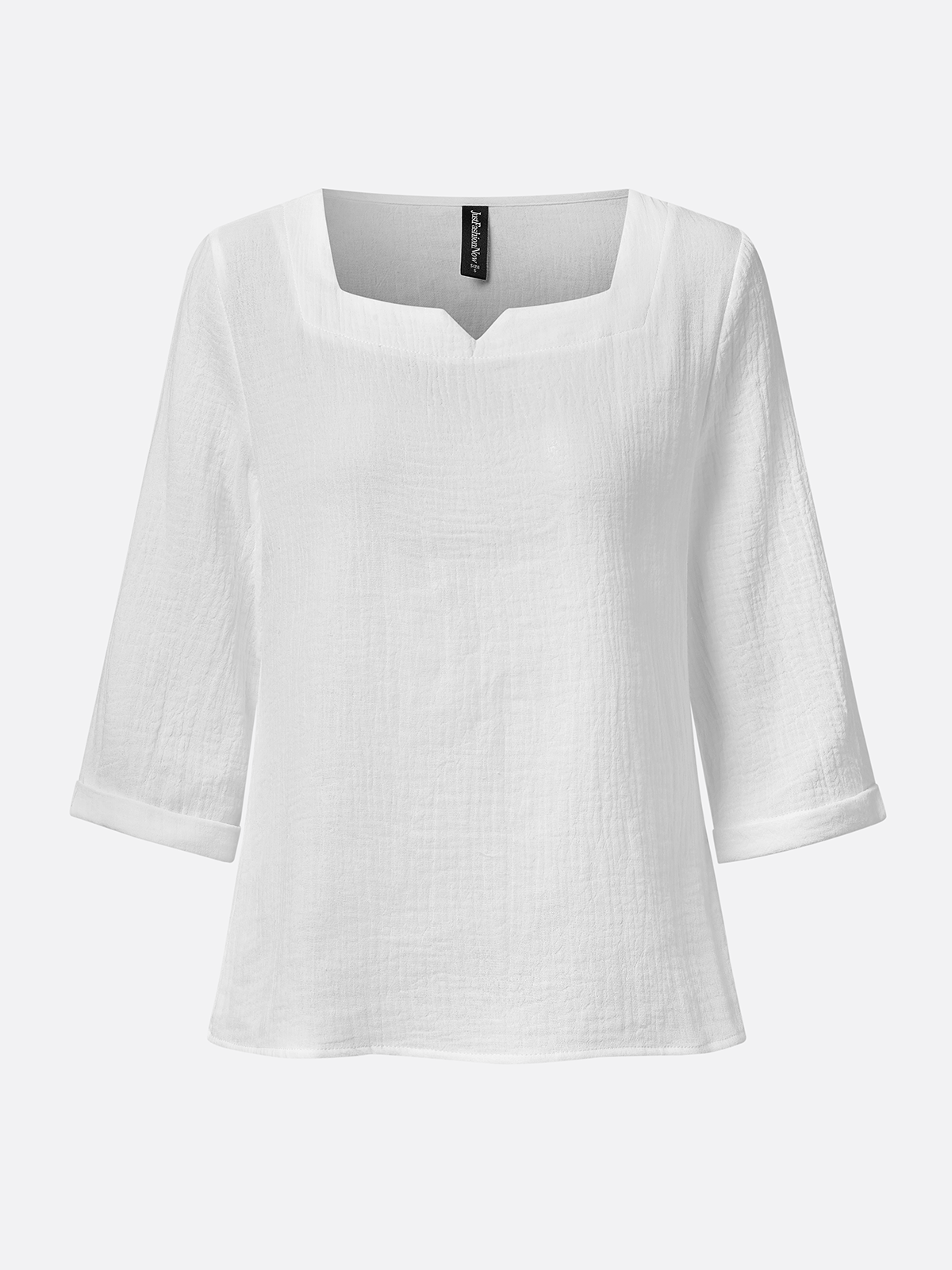 Notched Striped Simple Shirt