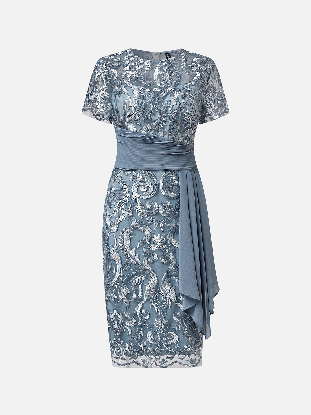 Elegant Crew Neck Lace Regular Fit Dress