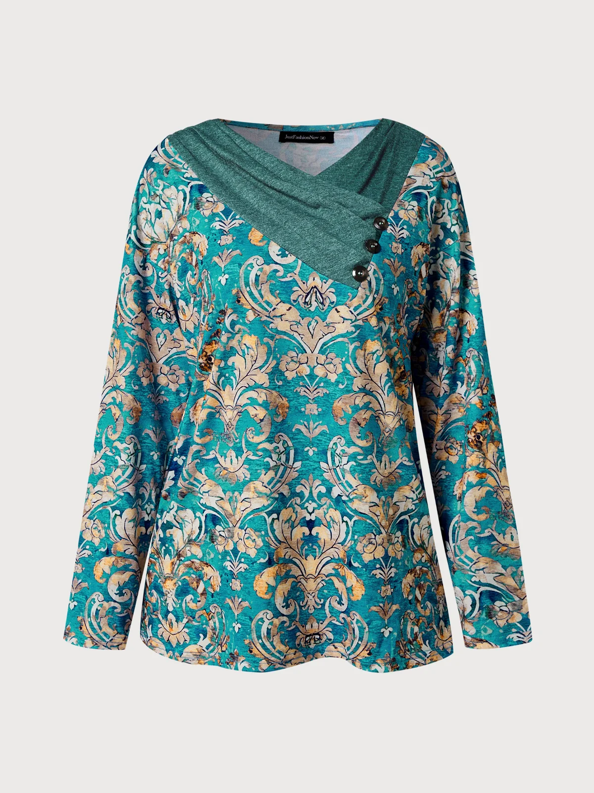 Fit Cross Neck Geometric Tops