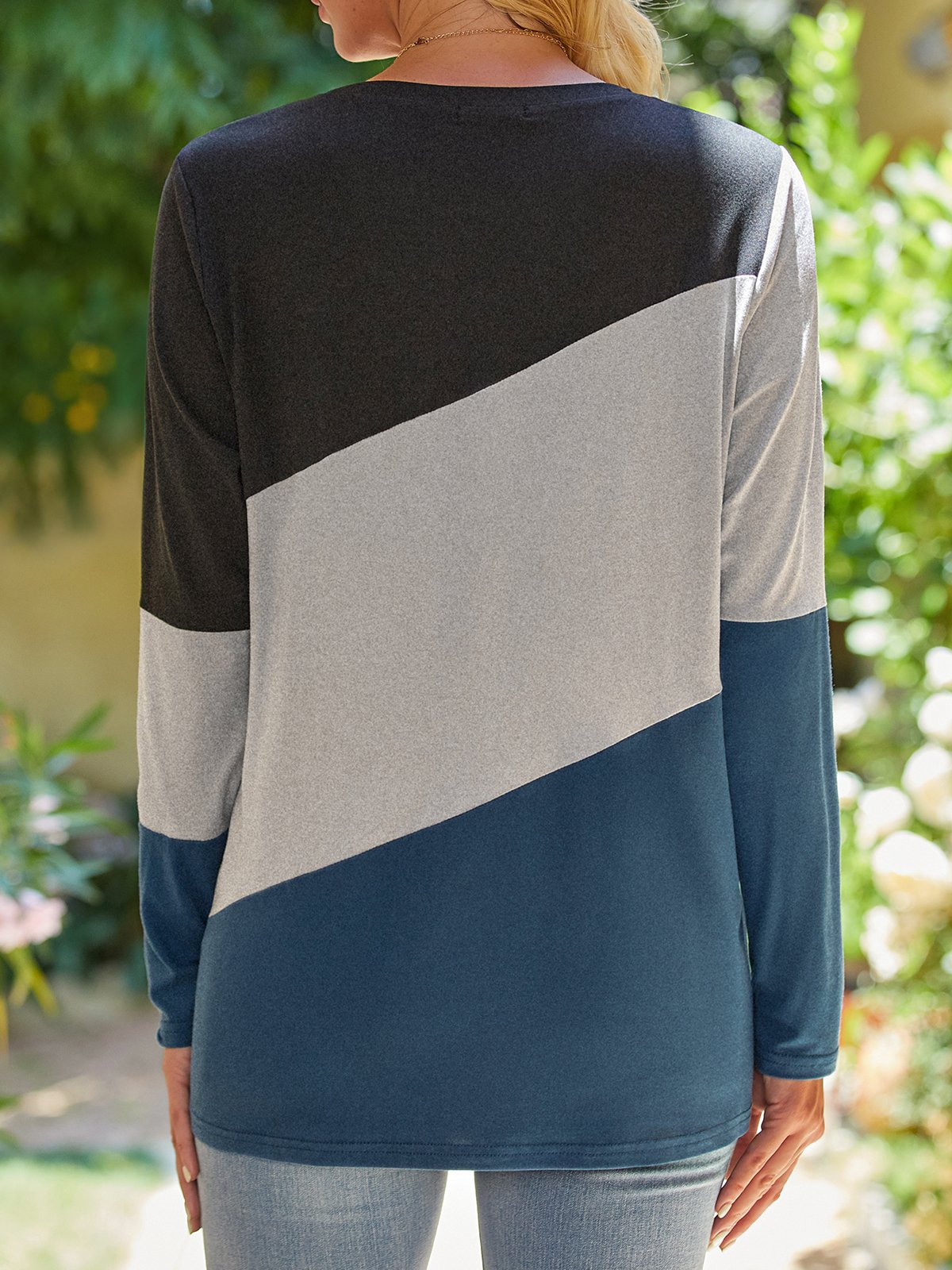 Crew Neck Color Block T-Shirt