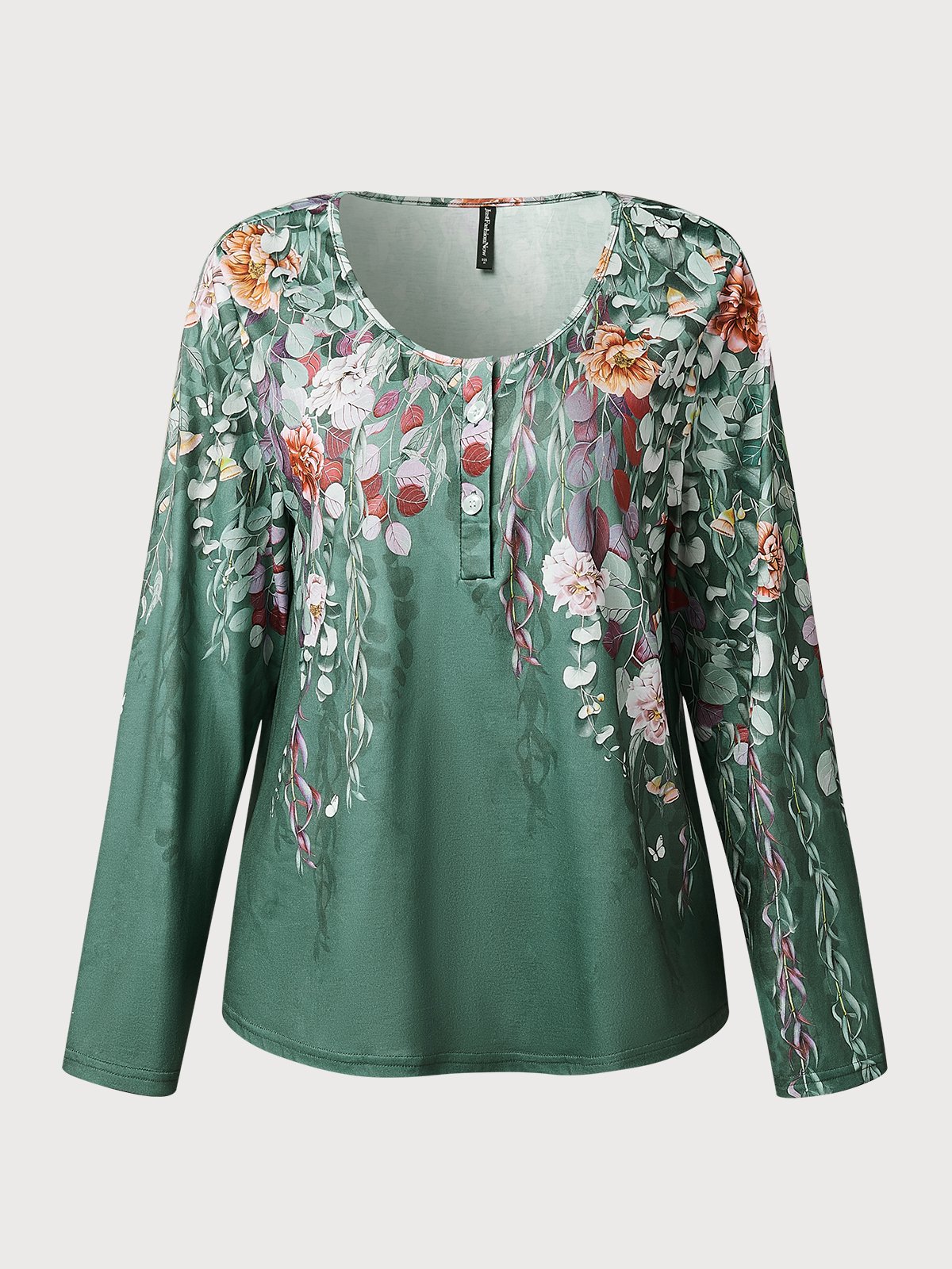 Leaf Cotton-Blend Loose Tops