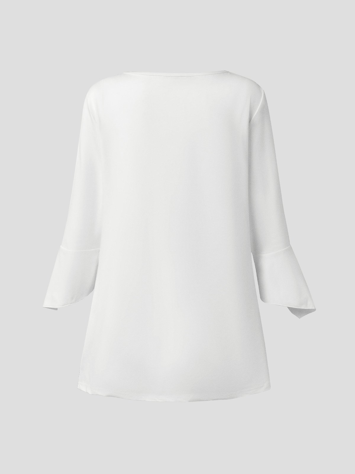 Casual Plain V Neck Tops