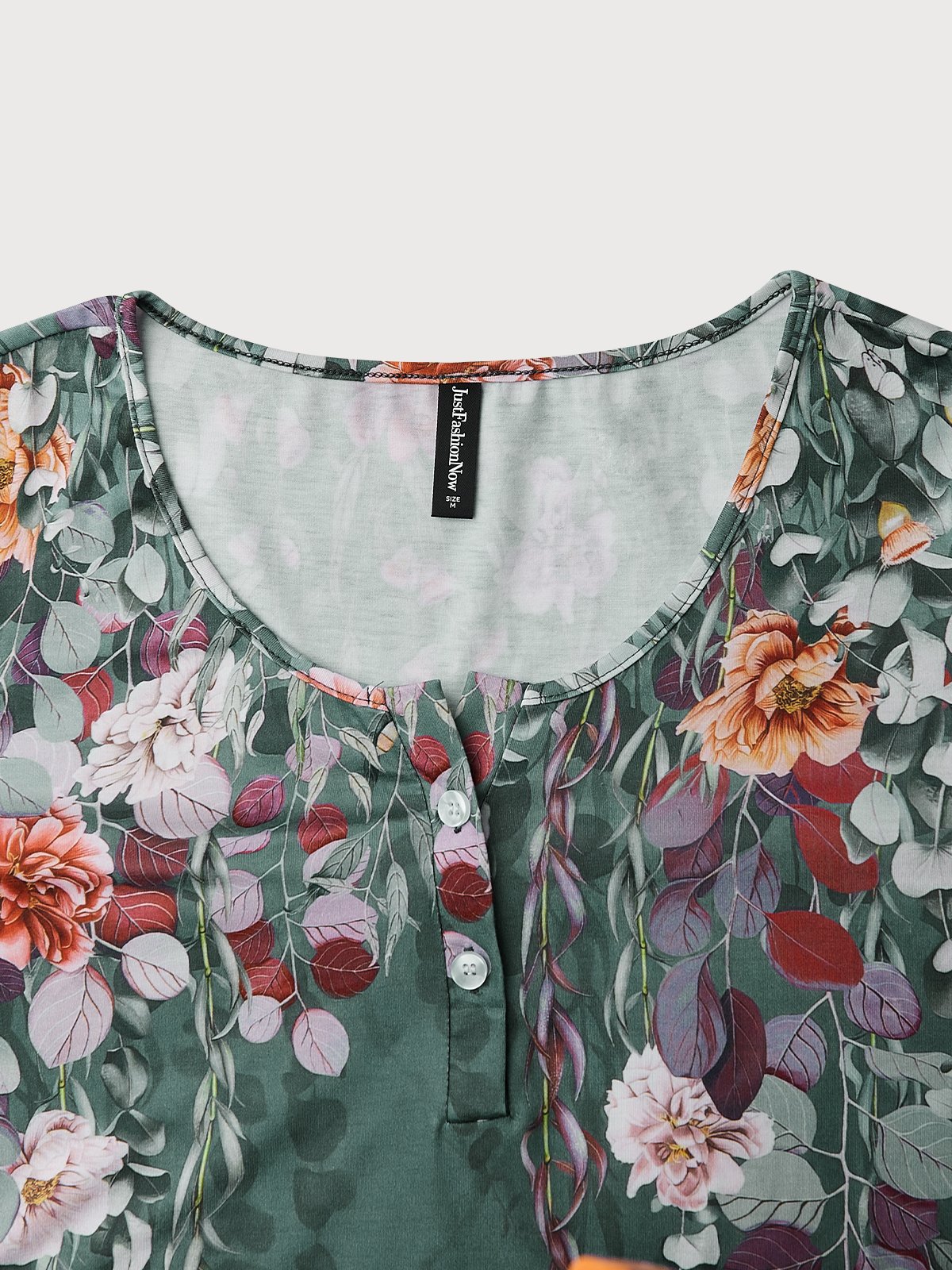 Leaf Cotton-Blend Loose Tops