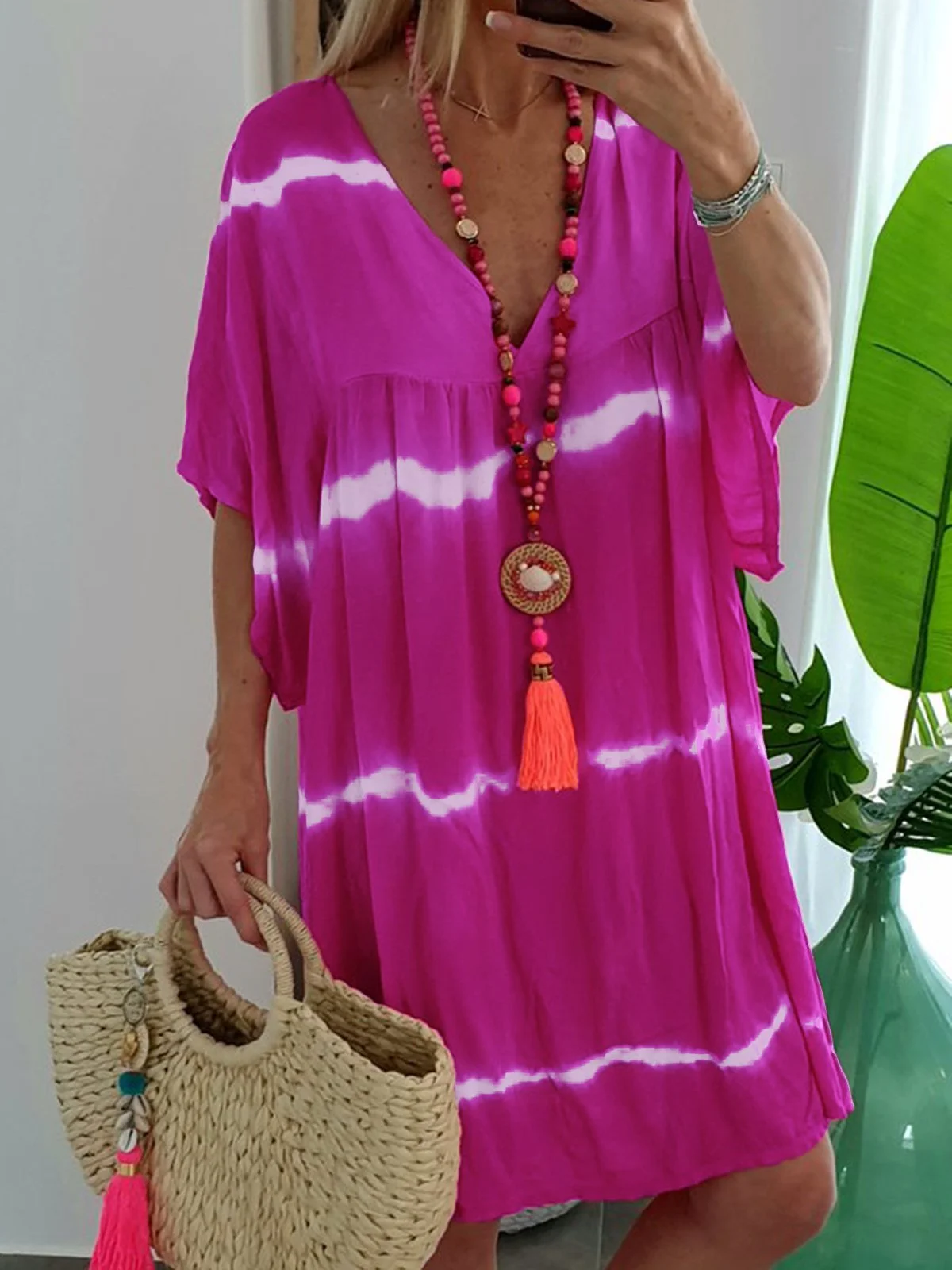 Patchwork Hippie Women Summer Mini Weaving Dress