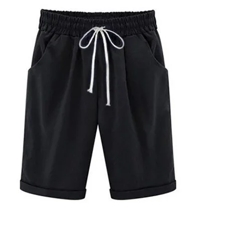 Lace Up Elastic Waistband Loose Shorts