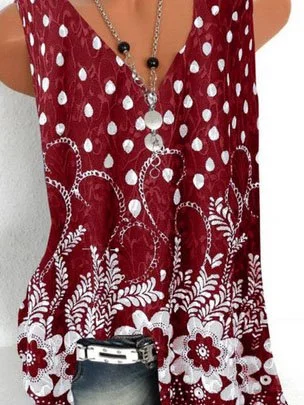 Casual Sleeveless Cotton-Blend Shirt & Top