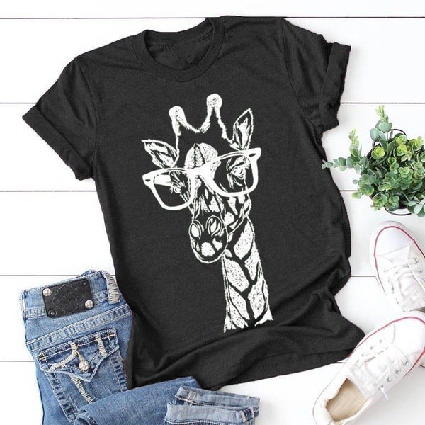 Giraffe Casual Short Sleeve T-T-shirt