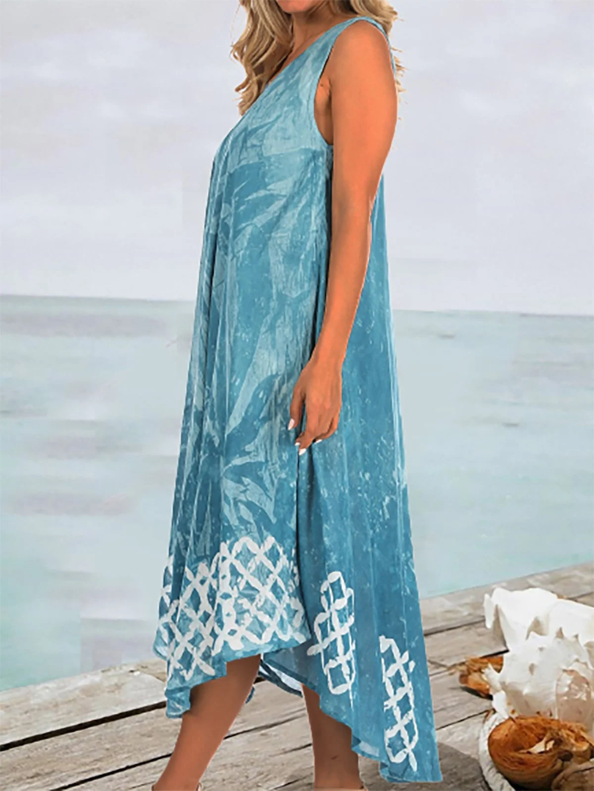 Women's Casual Summer Sleeveless Loose Caftan Maxi Tent Knitting Dress