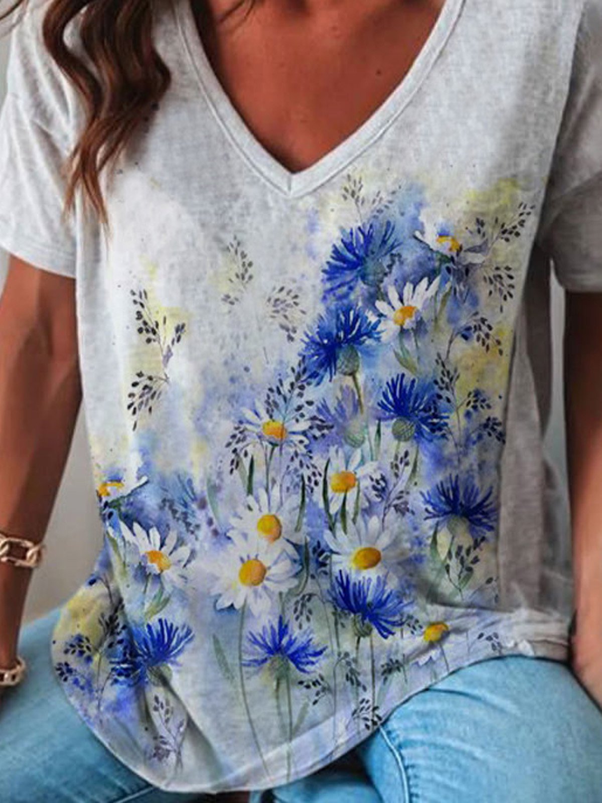 Short Sleeve Floral Shift T-shirt