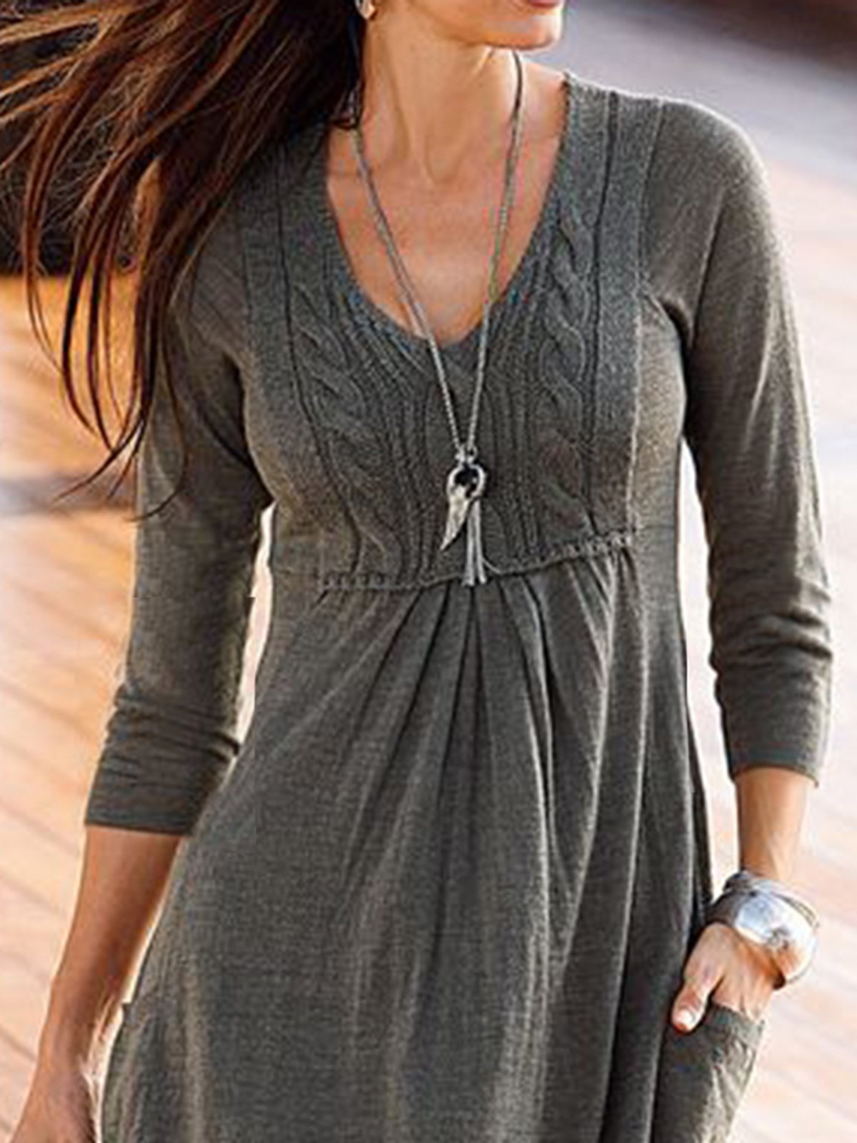 Long Sleeve Casual Knitting Dress