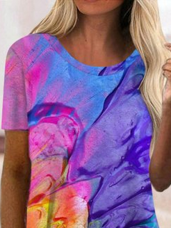 Vacation Ombre Crew Neck Short Sleeve T-Shirt
