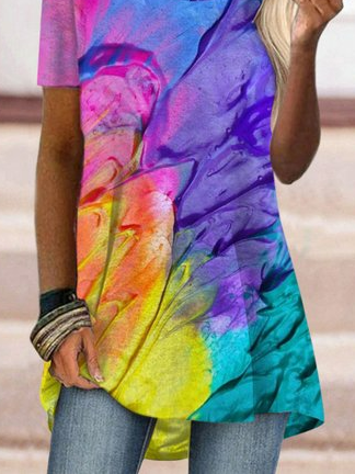 Vacation Ombre Crew Neck Short Sleeve T-Shirt