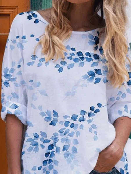 Floral Boho Long Sleeve Tops