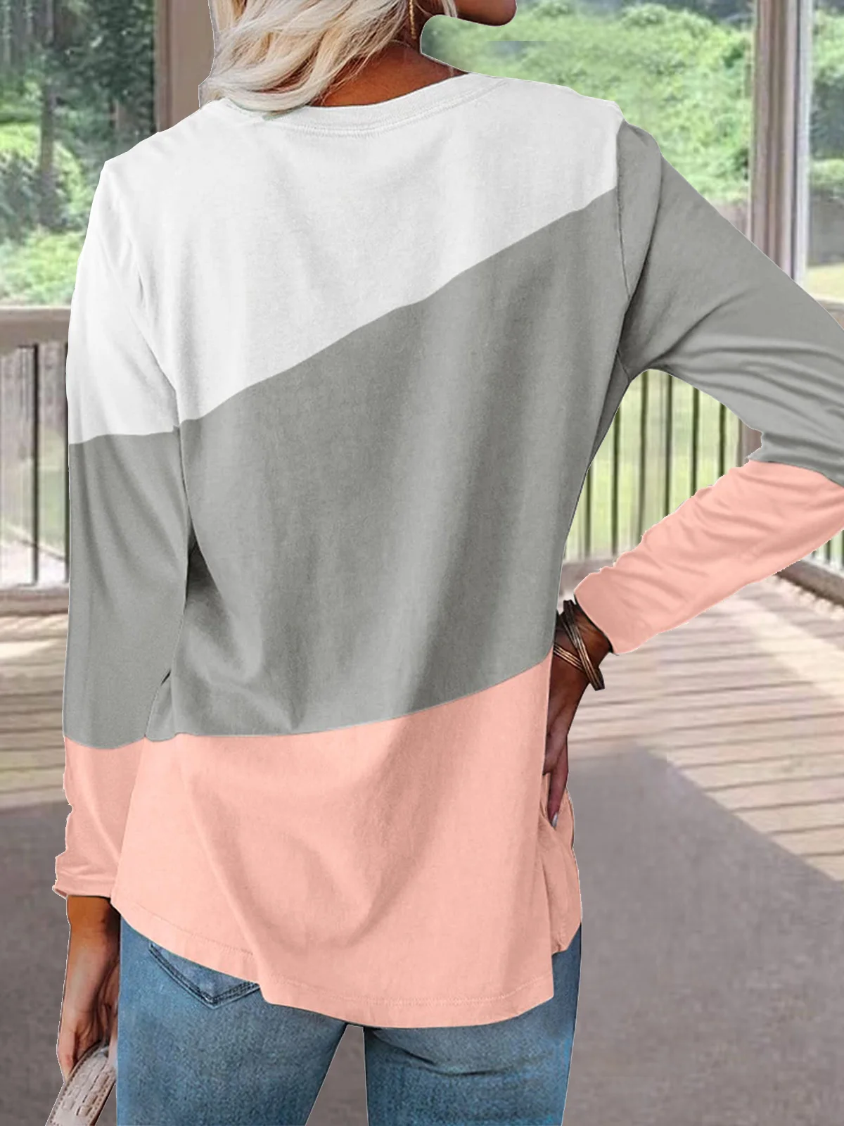 Crew Neck Color Block T-Shirt