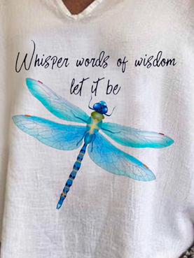 Vacation V Neck Dragonfly T-Shirt