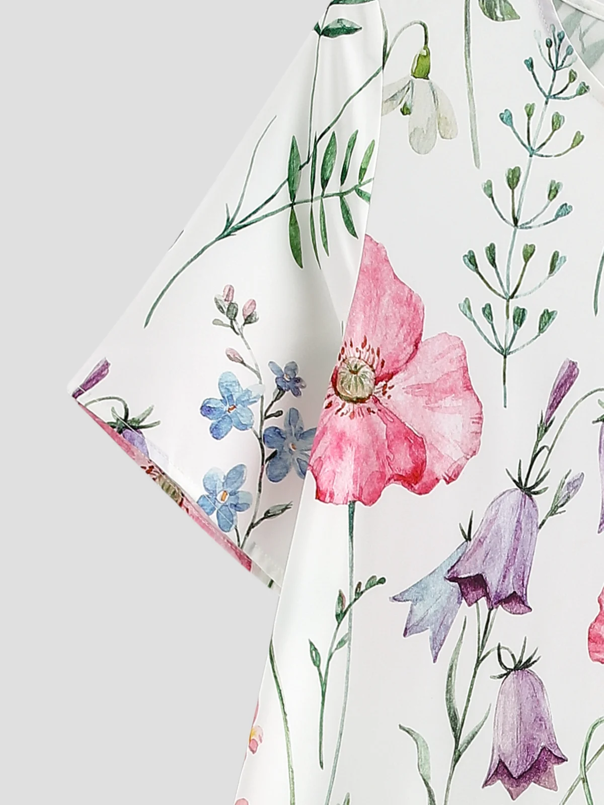 Floral V-Neck Lace Short Sleeve Top