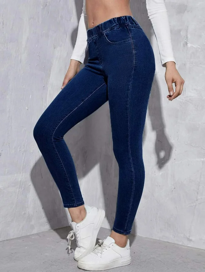 Casual Elastic Pullover Stretch Jeans