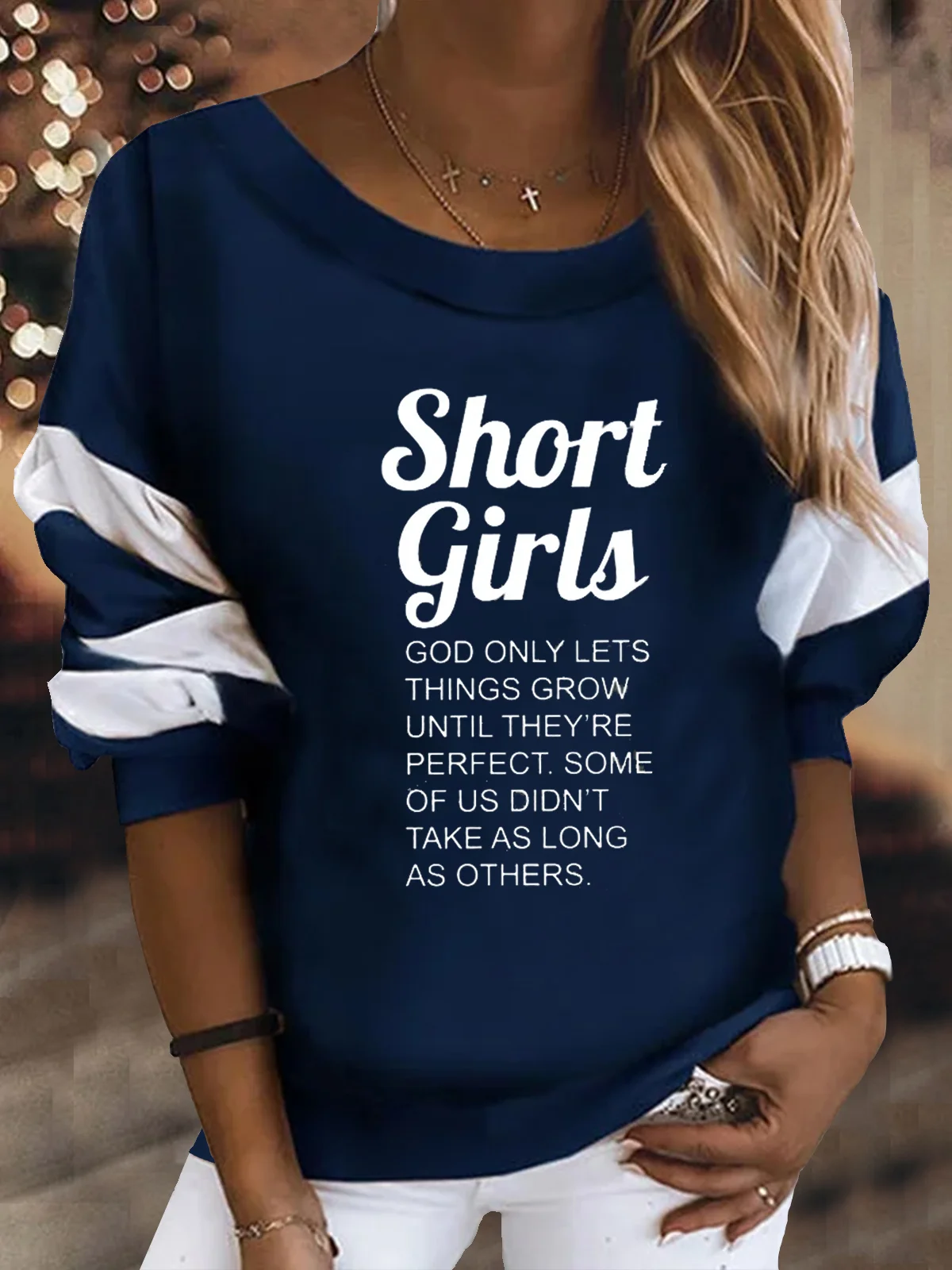 Casual Text Letters Crew Neck Sweatshirts