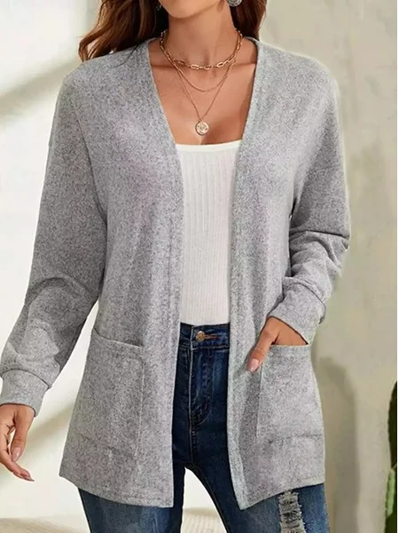 Loose Wrap Casual Plain Coat