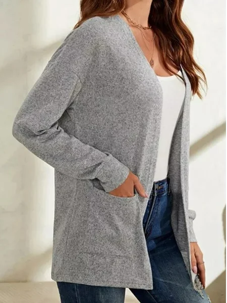 Loose Wrap Casual Plain Coat