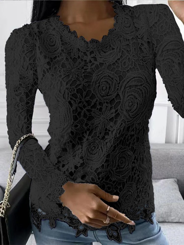 Crew Neck Regular Fit Casual Tops