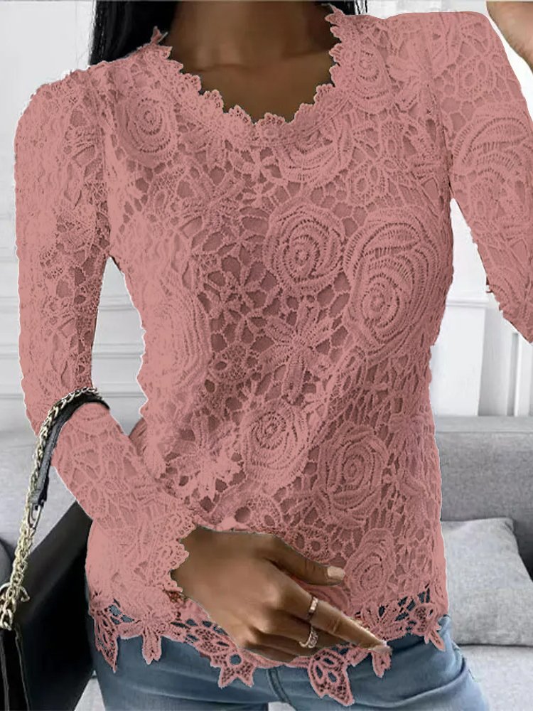 Crew Neck Regular Fit Casual Tops