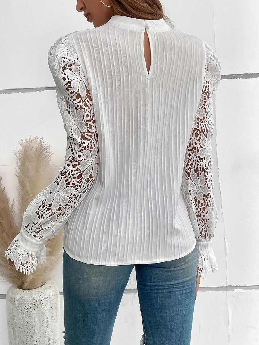 Plain Casual Loose Stand Collar Top