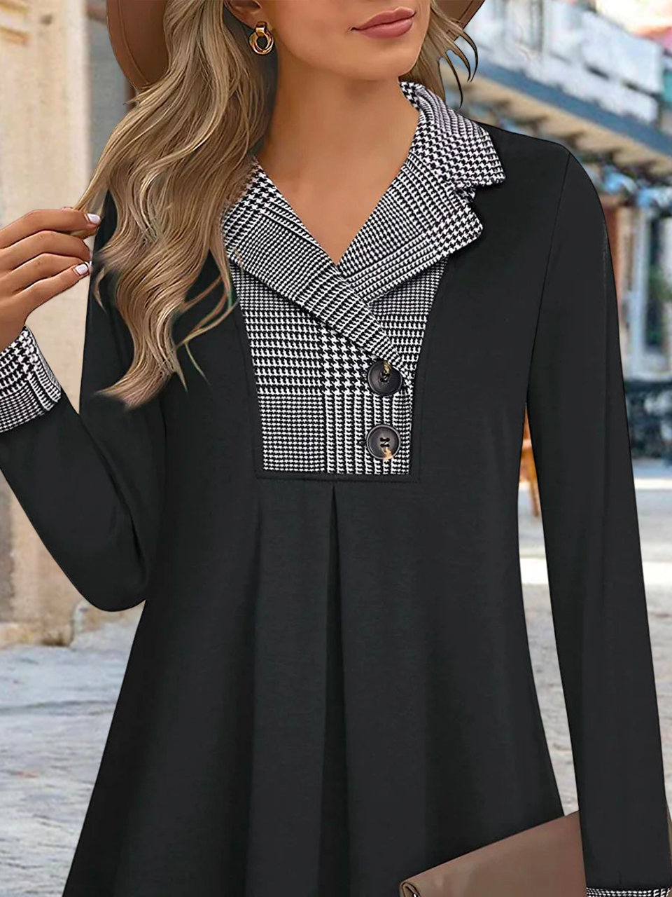 Geometric Loose Casual Asymmetrical Top