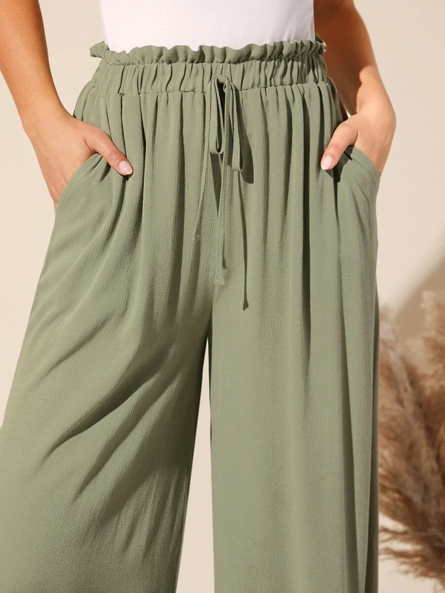 Loose Plain Vacation Pants