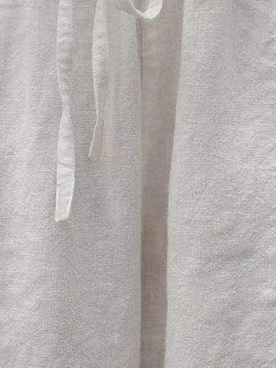 Loose Casual Drawstring Plain Pants