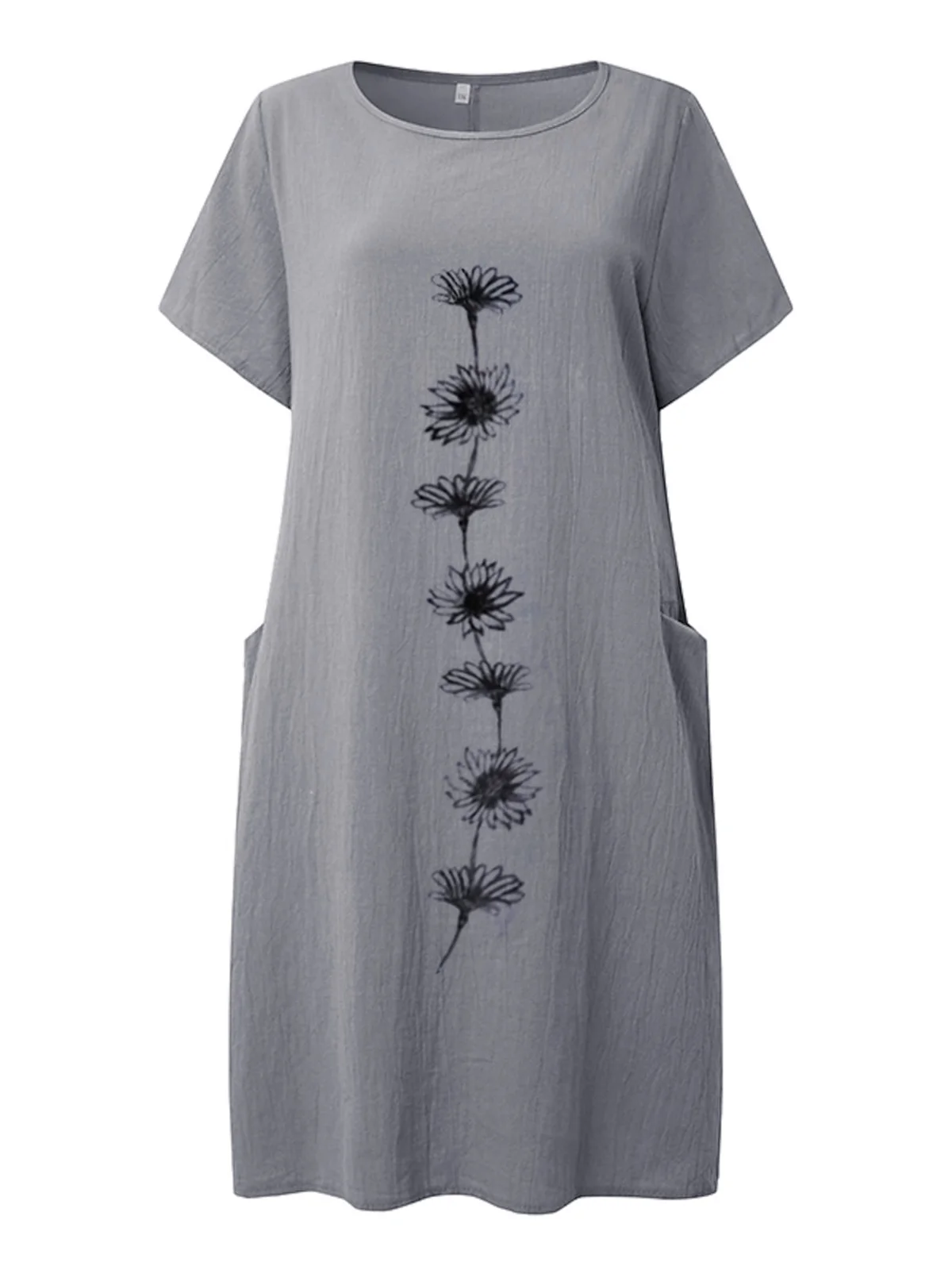 Cotton Floral Short Sleeve Woven Dress