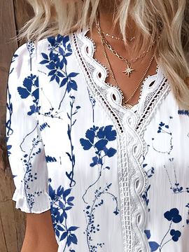 Floral Casual Lace Shirt