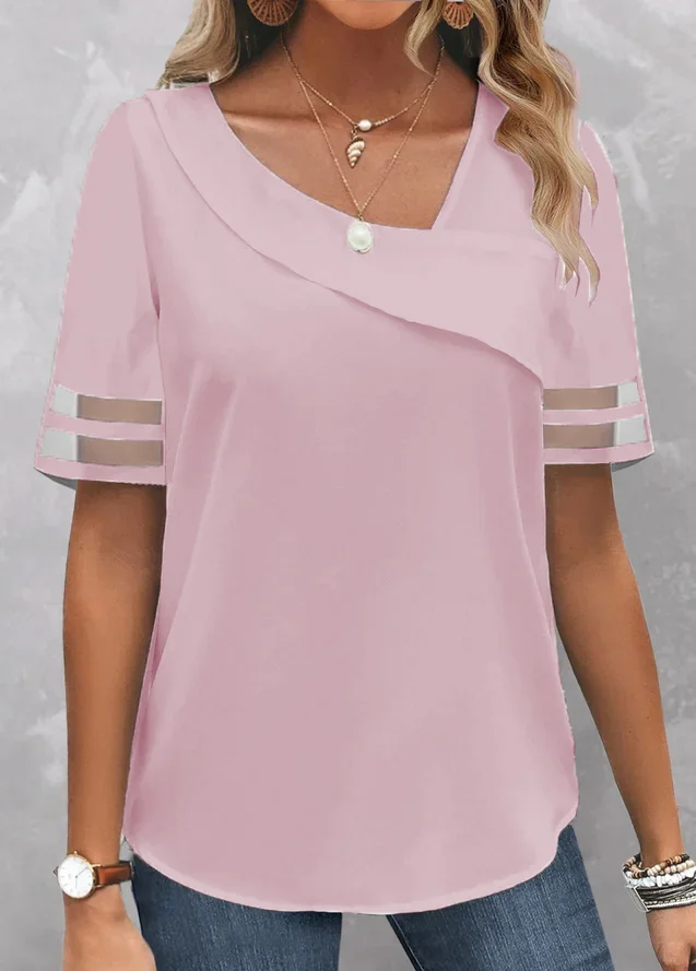 Cotton Asymmetrical Plain Casual Shirt