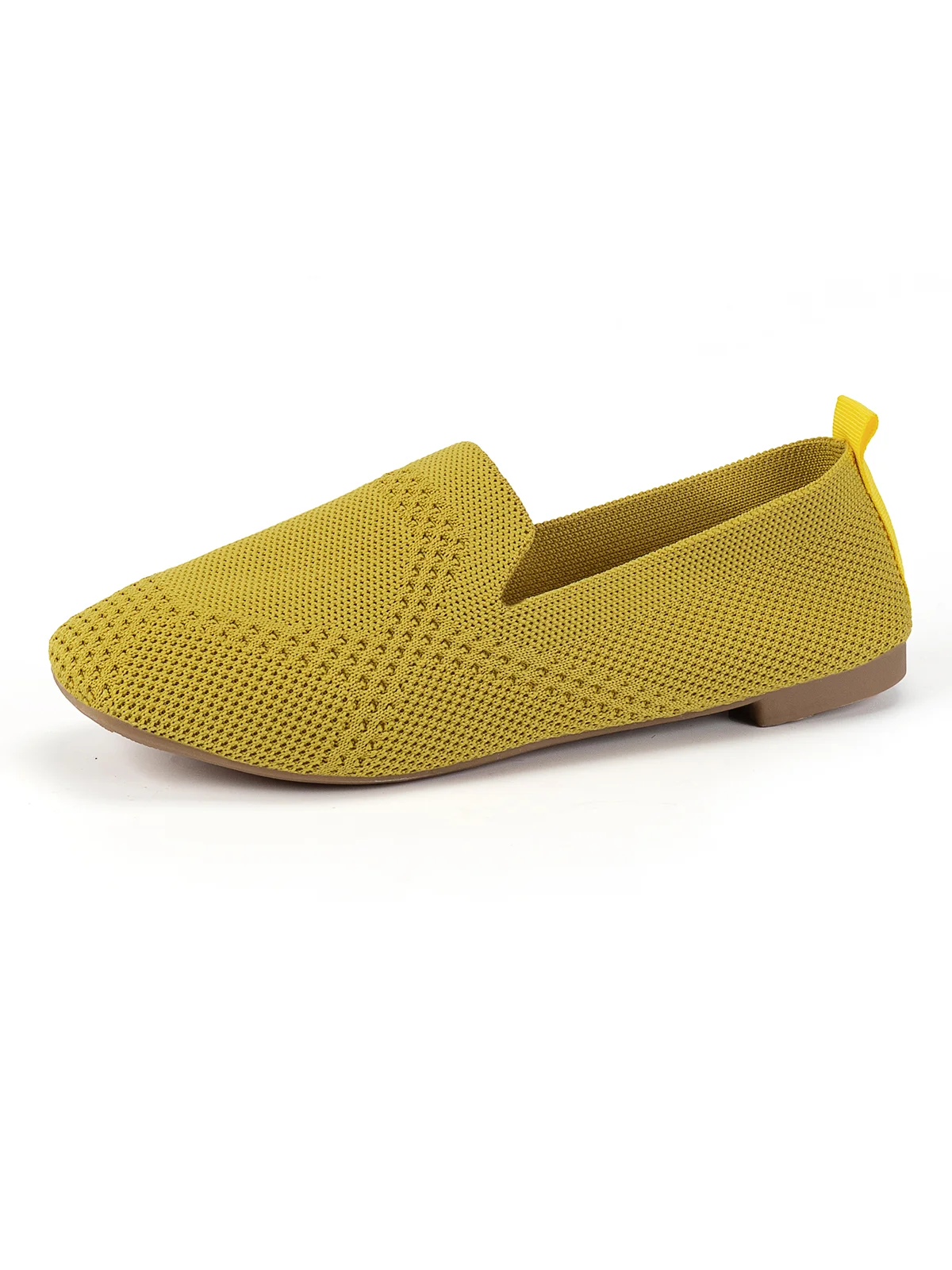 Casual Breathable Mesh Fabric Square Toe Slip On Shoes