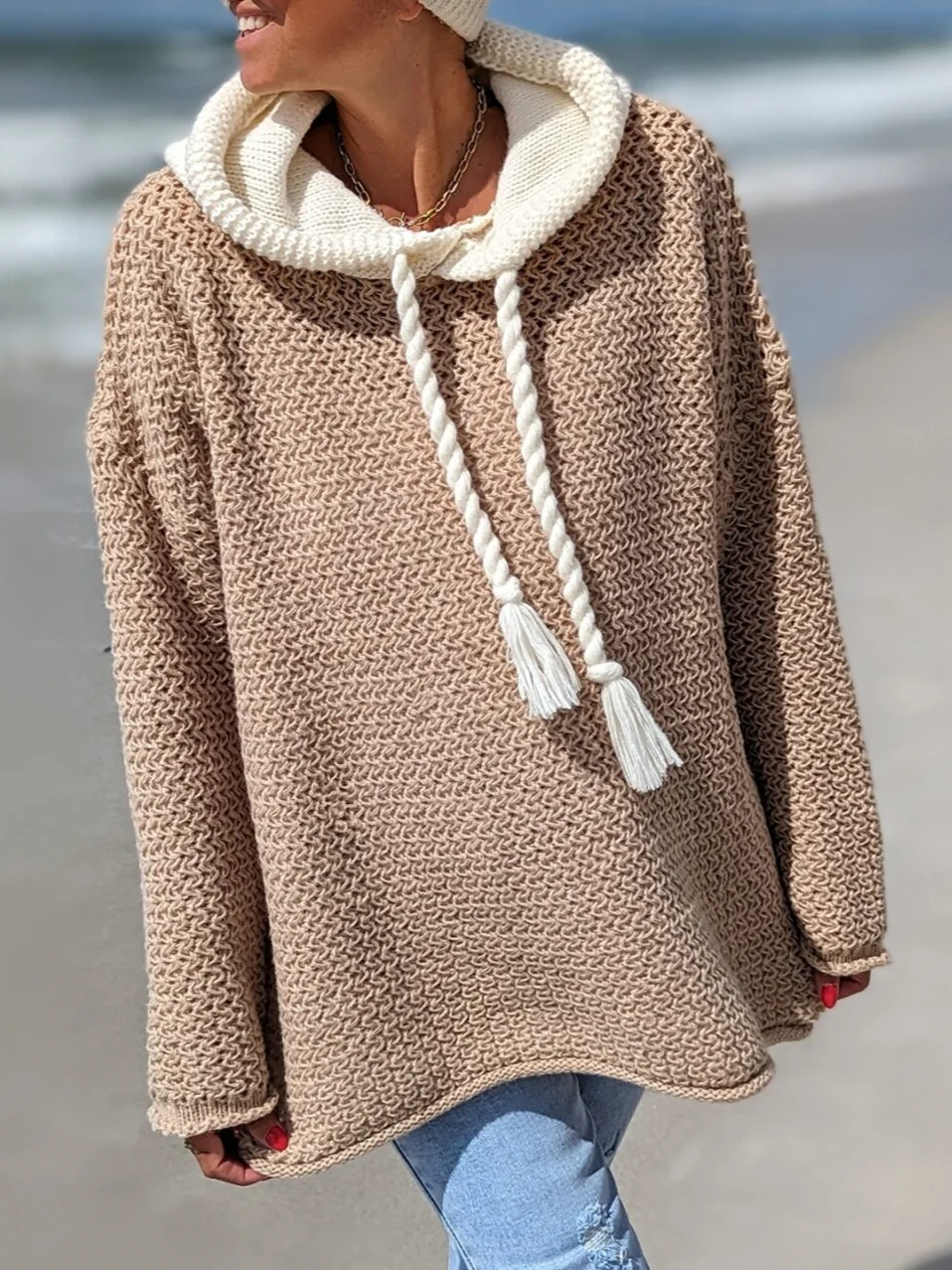 Loose Wool/Knitting Casual Plain Sweater