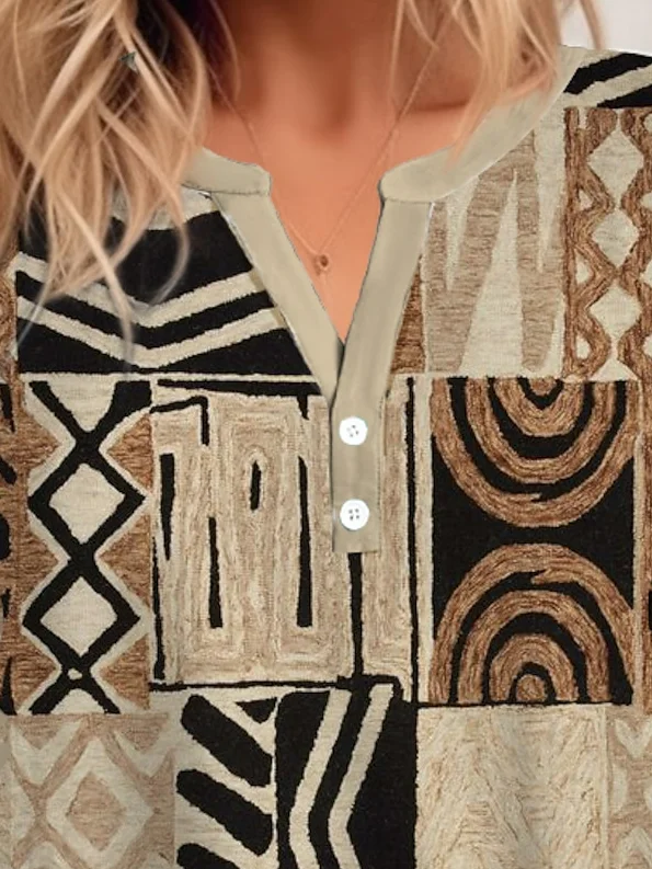 Ethnic Casual Notched Shirt