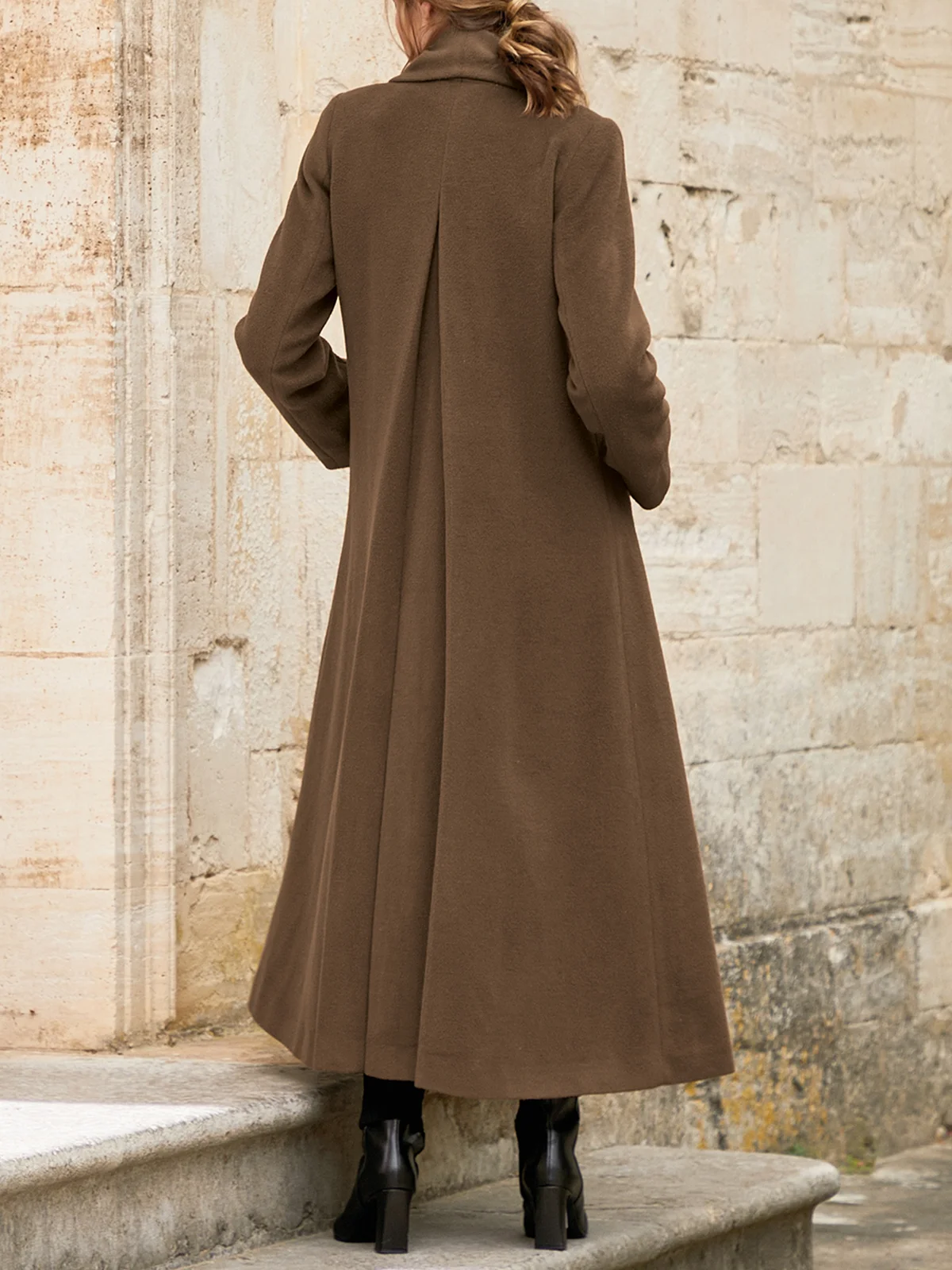 Shawl Collar Loose Vintage Plain Coat