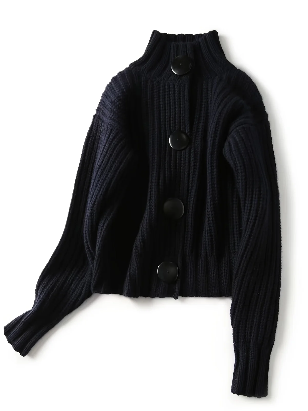 Simple Loose Shawl Collar Plain Cardigan