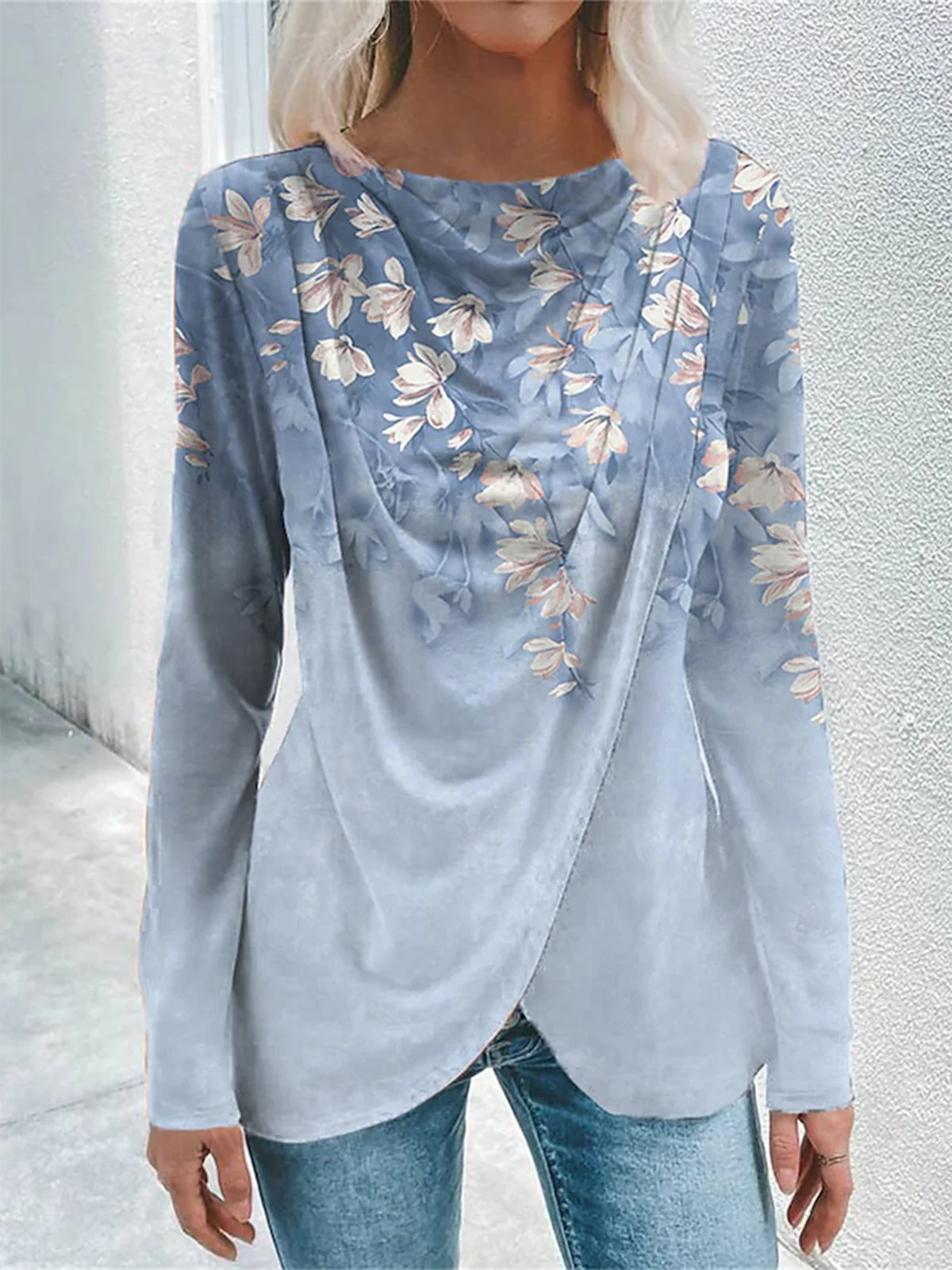 Floral Casual Cotton-Blend T-Shirt