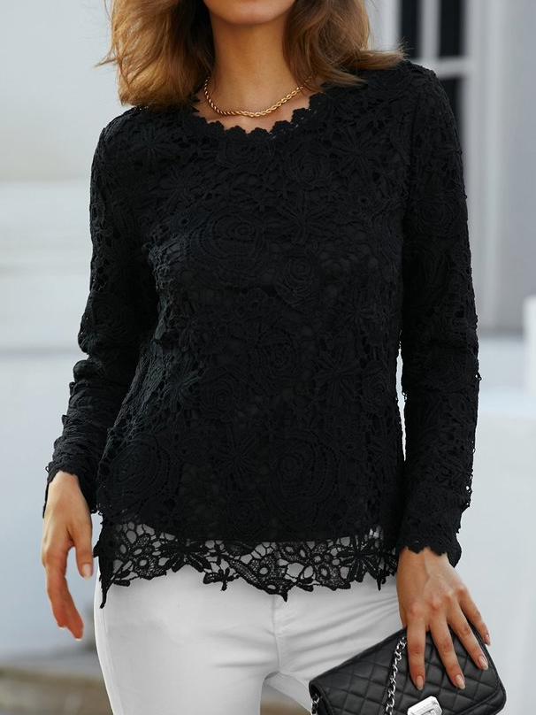 Crew Neck Regular Fit Casual Tops