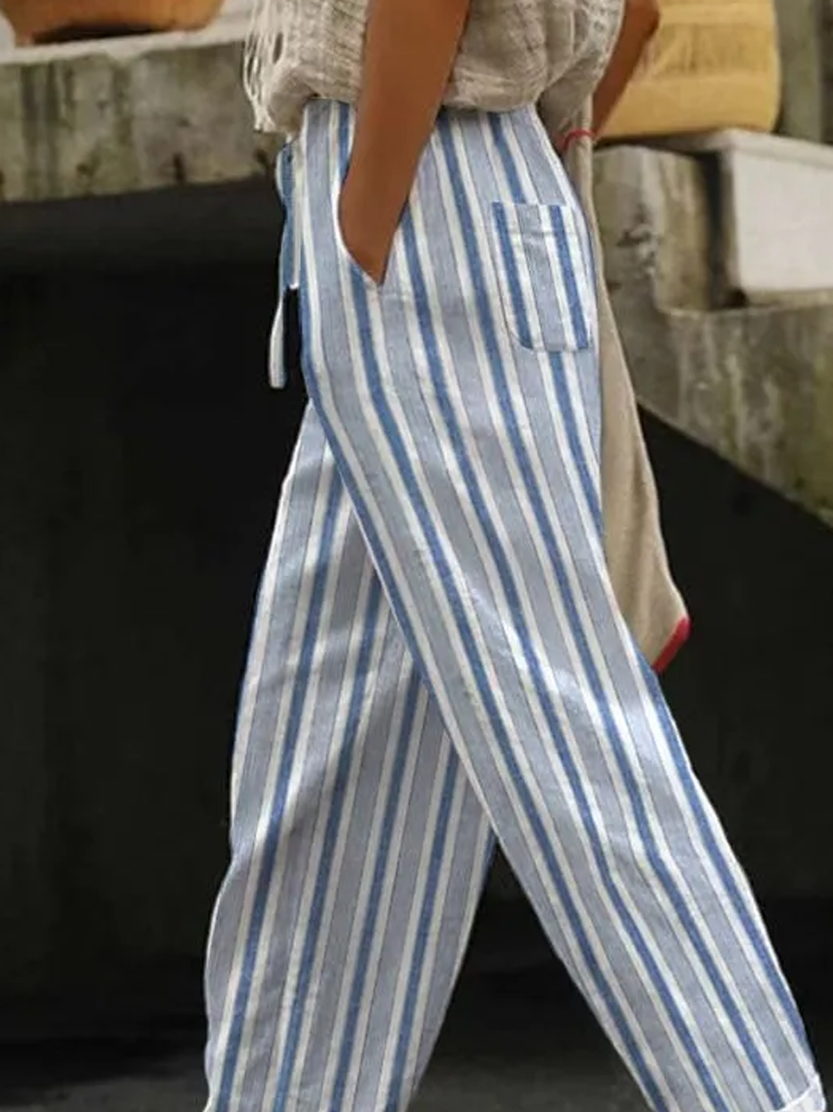 Striped Loose Casual Pants