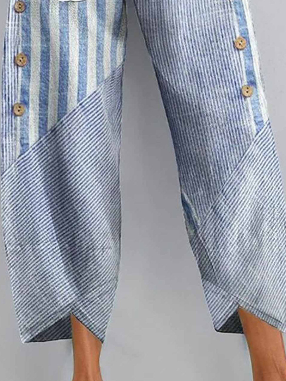 Cotton Striped Casual Pants