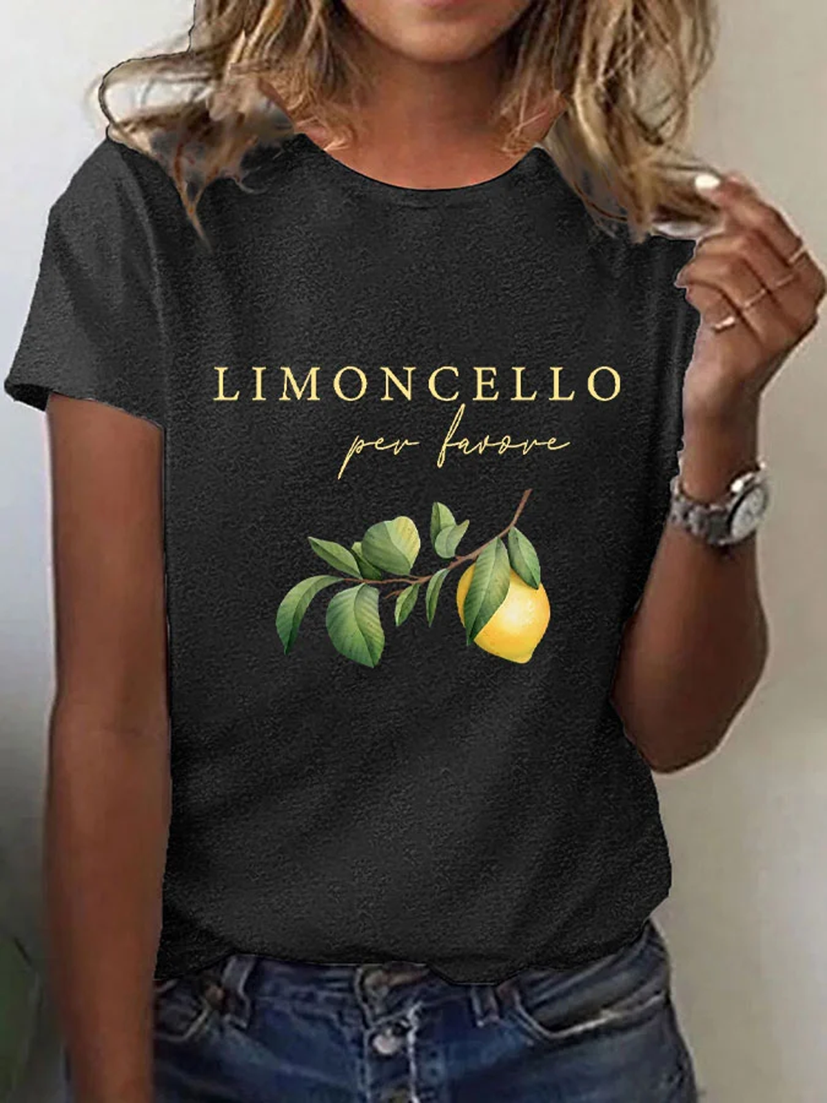 Capri Italy "Limoncello Per Favore" printed T-shirt